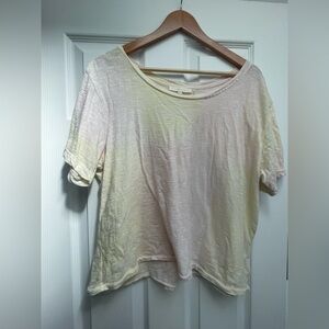 LoveShackFancy Calix Tee Tie Dye Pastel Pink Yellow  100% Cotton Shirt Top